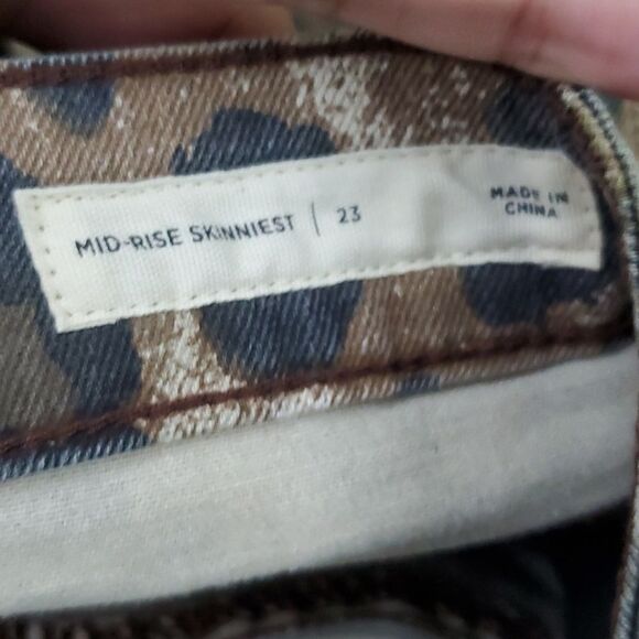 NWT Pacsun Distressed Ripped Leopard Mid-Rise Skinny Denim Jeans - Picture 6 of 12